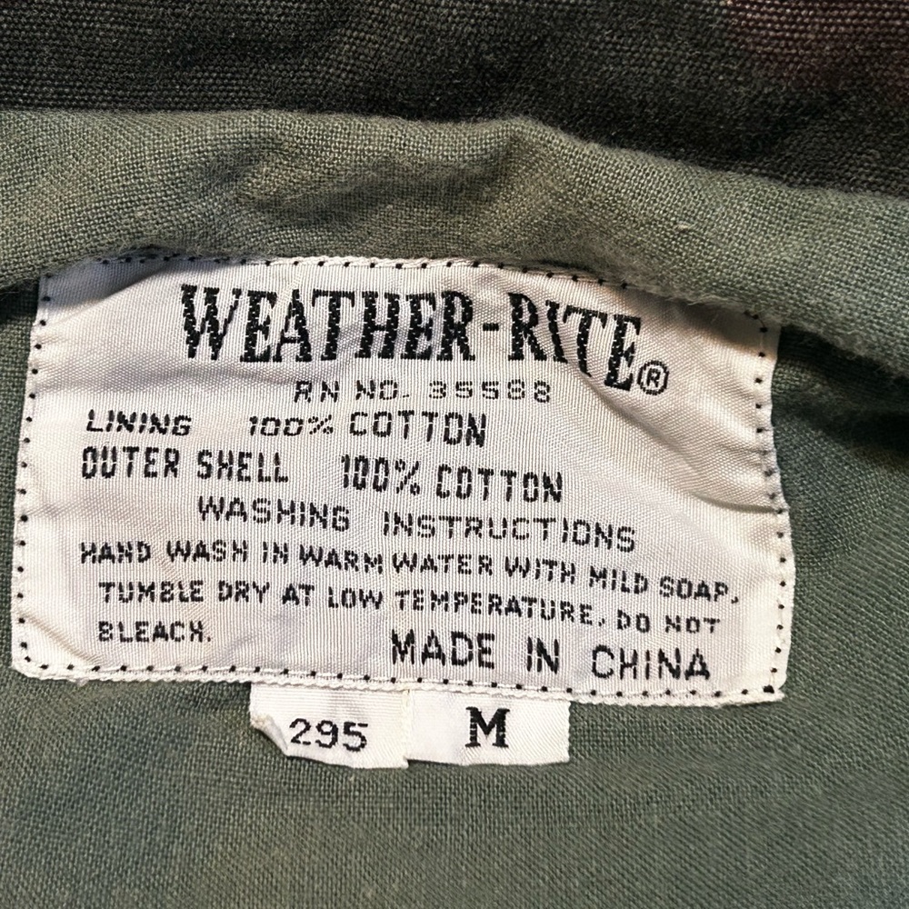 Vintage Weather Rite 295 Camo Hunting Utility Vest Hidden Hood Grunge M - Picture 11 of 12
